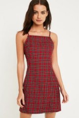 Urban Renewal Vintage Remnants Checked Slip Dress | red tartan cami dresses