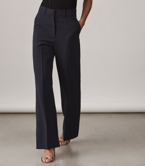 ANAKIN WIDE-LEG TROUSERS NAVY ~ stylish dark-blue pants