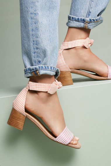 Anthropologie Gingham Heeled Sandals ~ sweet summer shoes