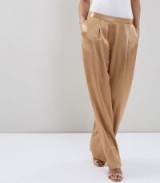 REISS ARIANNA WIDE LEG TROUSERS GOLD ~ slinky satin pants