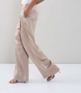 REISS ARIANNA SILVER WIDE LEG TROUSERS ~ metallic pants