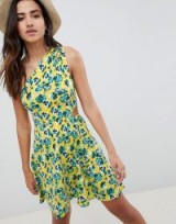 ASOS DESIGN One Shoulder Cut Out Sundress In Floral Print | yellow sundresses