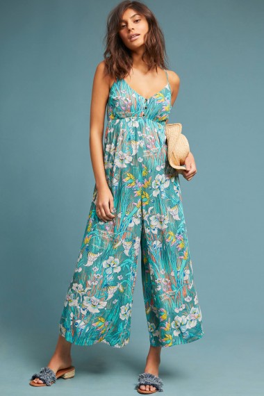 Akemi + Kin Baton Rouge Jumpsuit ~ turquoise-blue floral jumpsuits