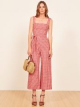 Reformation Birch Jumpsuit in May Check | red checked jumpsuits