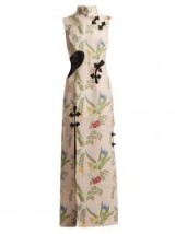 MARQUES’ALMEIDA Bird brocade cut-out gown / floral oriental style dresses