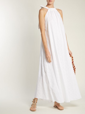 KALITA Camille cream cotton maxi dress ~ long vacation dresses