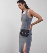 REISS CHARLIE KNITTED RIB DRESS BLUE / sleeveless tank dresses