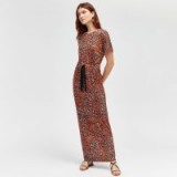 WAREHOUSE CHEETAH PRINT MAXI DRESS / long animal print dresses