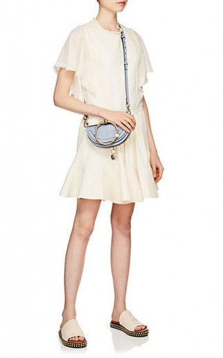 CHLOÉ Cady & Chiffon Minidress ~ flouncy beige mini dresses