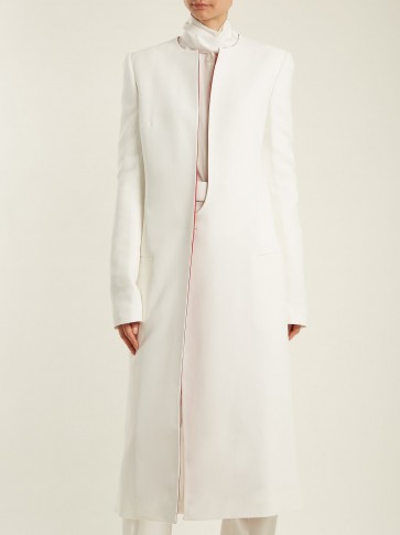 HAIDER ACKERMANN Coronus long crepe coat ~ white tailored coats ~ effortless style