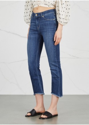 DONNA IDA Sidney cropped ISKO slim-leg jeans | frayed curved hem