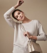 REISS EMILY METALLIC CREW-NECK JUMPER SILVER ~ effortless style knitwear