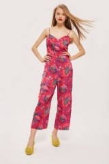 TOPSHOP Floral Jumpsuit / strappy crop leg jumpsuits