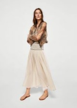 MANGO Gathered waist skirt | sheer flowing skirts