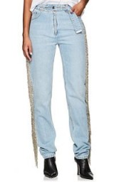 HELMUT LANG Fringed Straight Jeans ~ side fringe denim