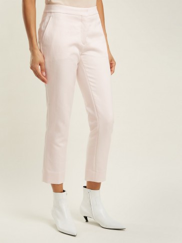 SUMMA High-rise cropped trousers ~ blush-pink crop leg pants