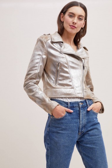 Rino & Pelle Holmvi Metallic Biker Jacket ~ silver jackets