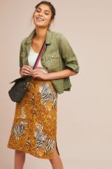 Maeve Jungle Pencil Skirt | orange animal print skirts | spring style