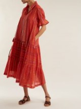 APIECE APART Los Altos striped cotton-blend dress ~ red metallic multicoloured stripe summer dresses