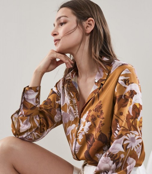 REISS LUCINDA FLORAL PRINTED BLOUSE ~ beautiful satin blouses