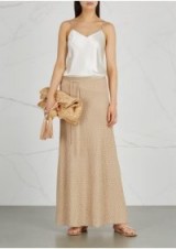 M MISSONI Gold textured-knit skirt ~ long metallic knitted skirts