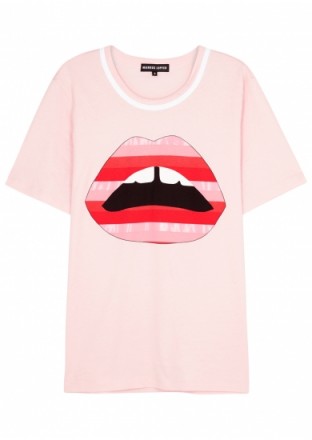 MARKUS LUPFER Alex Lara Lip printed cotton T-shirt – pink designer tee