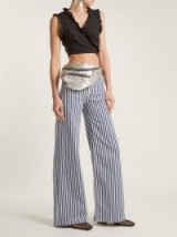 ROCKINS Mega Loon high-rise wide-leg striped jeans ~ blue and white stripe flares ~ striped denim