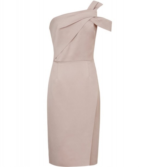 REISS MELISSA ONE-SHOULDER COCKTAIL DRESS MUSHROOM ~ chic evening dresses