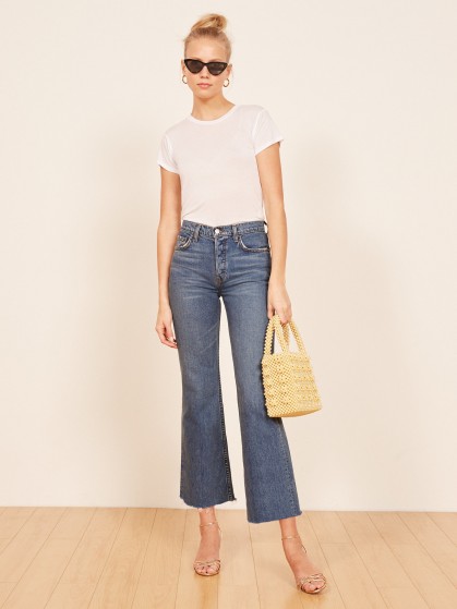 Reformation Mid Crop Flare Jean | cropped denim flares