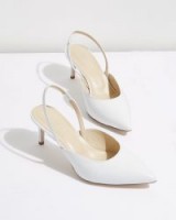 JIGSAW NEZE SLINGBACK HEELS WHITE / point toe slingbacks