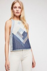 FREE PEOPLE Park Avenue Tank Top | denim patchwork tops