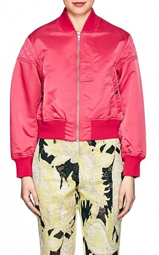 RAG & BONE Wesley Pink Bomber Jacket ~ bright satin zip-up jackets