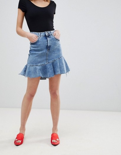 River Island Frill Hem Denim Skirt | flippy skirts