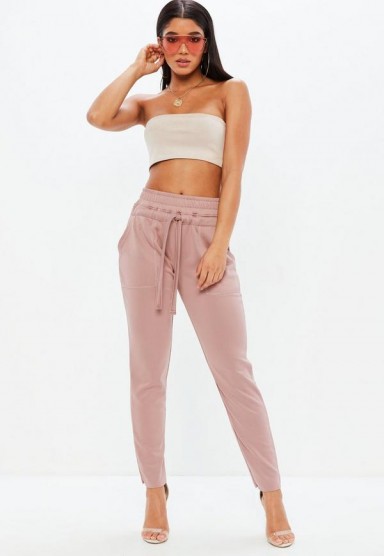 Missguided rose low slung joggers – pink jogging bottoms