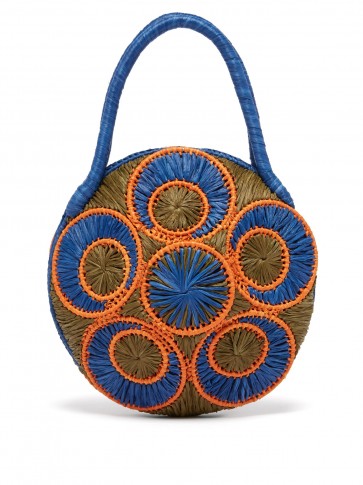 SOPHIE ANDERSON Saba woven-raffia bag ~ small round top hand bags ~ vacation accessory