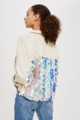 Topshop Sequin Raw Hem | spring jackets