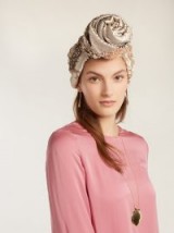 JULIA CLANCEY Sequin-embellished silk turban hat ~ glamorous sparkly turbans ~ vintage style sequined hats