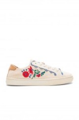 Soludos IBIZA EMBROIDERED SNEAKER in Blush / floral trainers