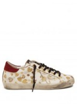 GOLDEN GOOSE DELUXE BRAND Super Star low-top heart-print trainers ~ metallic-gold printed hearts ~ sports luxe sneakers