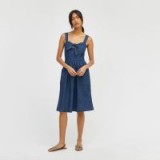 WAREHOUSE TIE FRONT POCKET DRESS / denim dresses