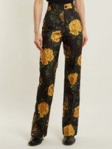 KWAIDAN EDITIONS Torrance floral-print straight-leg trousers / yellow flower prints