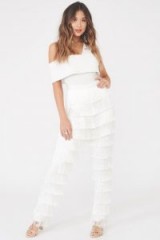 LAVISH ALICE white fringe trousers – party pants