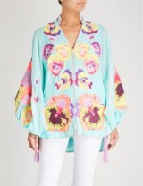 YULIYA MAGDYCH Pansies cotton and silk-blend kaftan / short floral kaftans