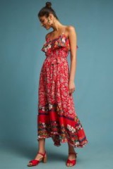 One September Zuri Maxi Dress at Anthropologie | red floral summer dresses