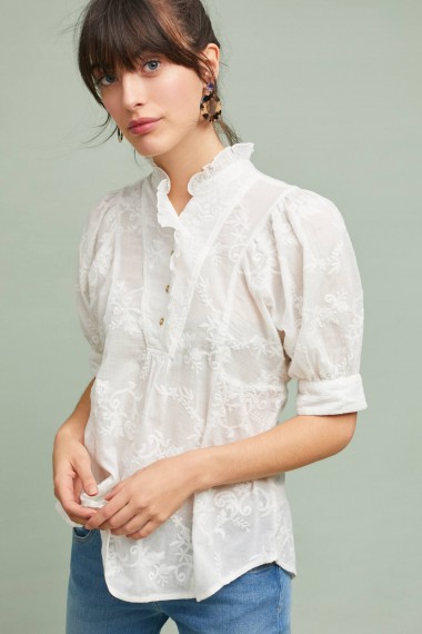 Akemi + Kin Brecon Textured Buttondown Shirt ~ romantic Victorian style