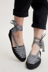 Castaner Aina Gingham Flatform Espadrilles ~ black and white checked flats