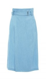 Tibi CHAMBRAY WRAP SKIRT ~ blue lightweight denim