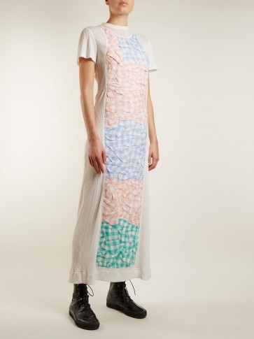 LOEWE Crinkled-gingham panel dress ~ long T-shirt dresses