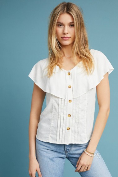 ANTHROPLOGIE – Maeve Eloise Ruffled Blouse ~ casual feminine style