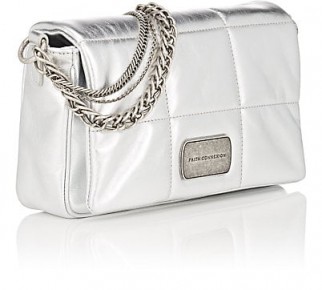 FAITH CONNEXION Silver Leather Shoulder Bag ~ metallic accessories